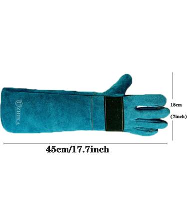 Animal Handling Gloves | Bite Resistant Protection for Dogs, Cats, Birds, Snakes, and Reptiles - Blue - Buy Online on GoSupps.com