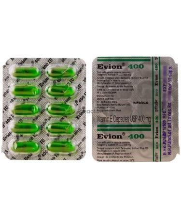 NK GLOBAL Evion Vitamin E 400mg Capsules for Face, Hair Growth, and Nails - Set of 50 Pcs - Natural Vegan Face Vitamins for Glowing Skin - Buy Online on GoSupps.com