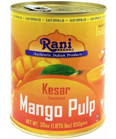 Rani Mango Pulp Puree 30oz Pack of 6 - Kesar Sweetened, All Natural, Kosher, Vegan - Indian Origin - Buy Online on GoSupps.com