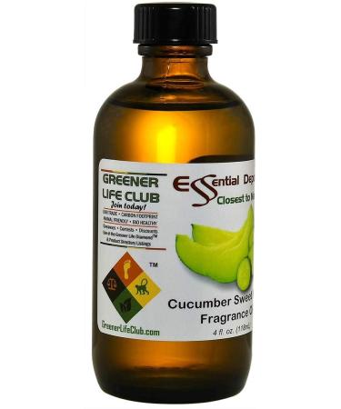 Cucumber Sweet Melon Fragrance Oil - 4 oz Amber Glass Bottle - Premium Scent for Candles Soap & Diffusers - International Shipping Available - Buy Online on GoSupps.com