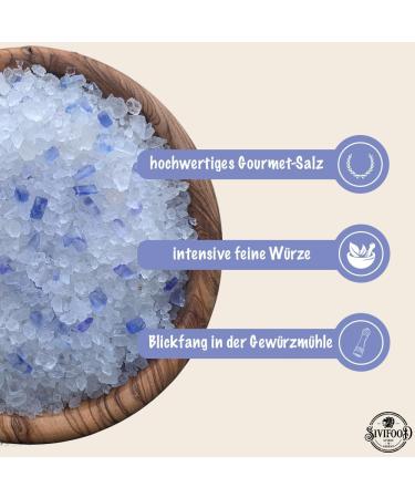 SIVIFOOD Blue Salt 200g - Rare Natural Crystals - Unrefined Rock Salt for Milling Gourmet Cooking Barbecue Oriental Dishes - Buy Online on GoSupps.com