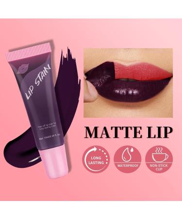 Peel Off Lip Stain Long Lasting Peel Off Matte Lip Gloss Matte Liquid Lipstick Nude Lip Gloss Waterproof Lip Tint Stain Non-Stick Handle Peel Off Lipstick Makeup For Women (B 10ML) - Buy Online on GoSupps.com