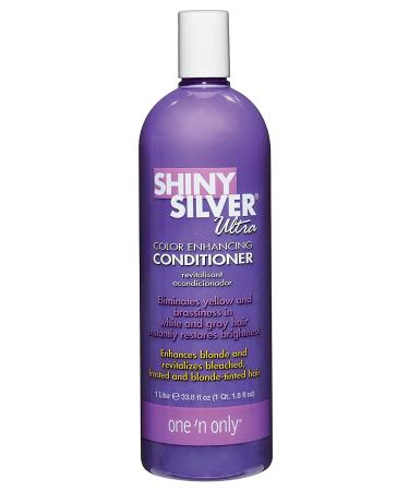 One 'n Only Shiny Silver Ultra Color-Enhancing Conditioner  Restores Shiny Brightness to White  Grey  Bleached  Frosted  or Blonde-Tinted Hair  Protects Hair Color - 33.8 Fl. Oz