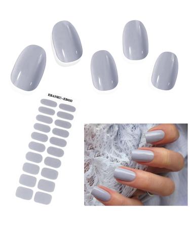 Ebanku 20PCs UV gel nail film gray nail foil self -adhesive uv gel wraps nail sticker nail foil uv hardening with nail file and stick for women girls nail decoration