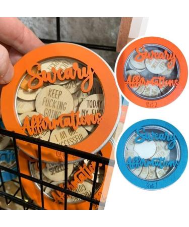 BOWTONG Mini Sweary Affirmation Discs A Jar 22 Sweary Affirmations Swear Inspirational Affirmations Fu And Quotes Discs Orange - Buy Online on GoSupps.com