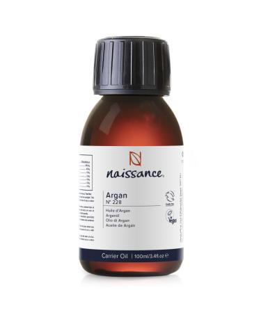 Naissance Argan Oil (no. 228) 100ml - Natural Growth Hair Mask Anti-Ageing Antioxidant Vegan Growth Hexane Free No GMO - Moisturiser & Conditioner for Face Skin Beard Cuticles & Hands 100 ml (Pack of 1)