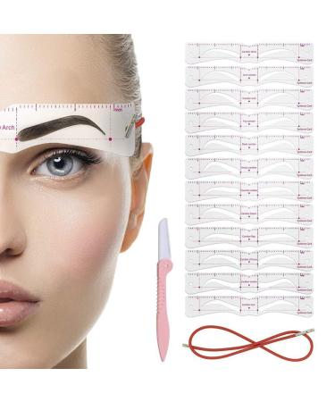 Calayu eyebrow stencil set eyebrow shaper kit reusable eyebrow guidance template eyebrow shaping sticker with strap