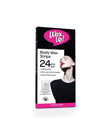 WAX UP - 24 pcs Sensitive Wax Strips for Effortless Body Hair Removal | International Shipping Available - Buy Online on GoSupps.com