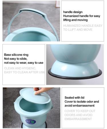 NEDLON Chamber Pot with Lid Spittoon Pee Potty Anti-Slip Base Urine Bucket with Handle Portable Mobile Toilet for Pregnant Women Adults (Color : Khaki) - Buy Online on GoSupps.com