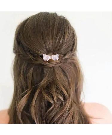 Dervivea Tiny Pearl Bow Hair Comb Gold Crystal Side Comb Clip Hairpiece Wedding Bowknot Hair Comb Bridal Pearl Hair Comb Decorative Hair Accessories for Women and Girls Headdress - Buy Online on GoSupps.com