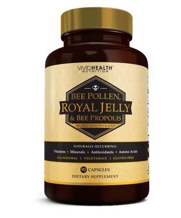 Immune Boosting Royal Jelly Supplement with Bee Propolis & Pollen, 90 Caps