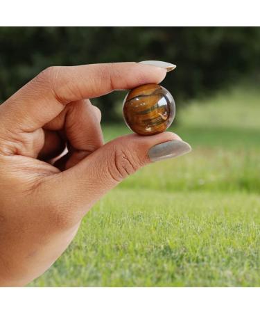Aashita Creations 30mm Natural Tiger Eye Mini Sphere Ball - Pocket Crystal for Reiki Healing | 25-30g Brown - Buy Online on GoSupps.com