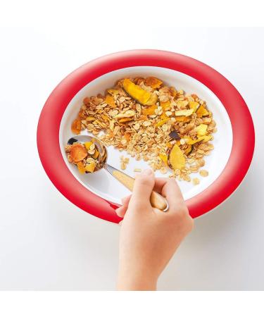 Ornamin 20 cm Blue Melamine Plate with Sloped Base (Model 902) | Non-Slip Plate Guard for Easy Eating - Buy Online on GoSupps.com