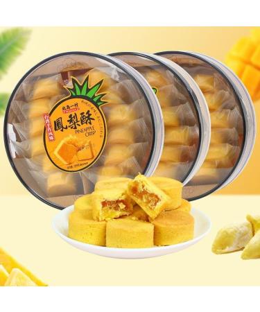 Pineapple Crispy Durian Crispy Mango Cookie Taiwan Traditional Pastries Fruit Flavored Cakes Instant Breakfast Bread Dim Sum Chinese Special Biscuits Leisure Snack Dessert Gift (Mango 1box) Mango 1box