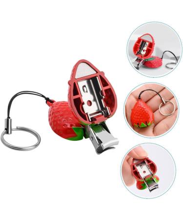 Ipetboom Strawberry Nail Scissors Manicure Tools Portable Fingernail Clipper Portable Toenail Clippers Pedicure Nippers Portable Nail Clipper Fold Key Chain Travel Stainless Steel Red - Buy Online on GoSupps.com
