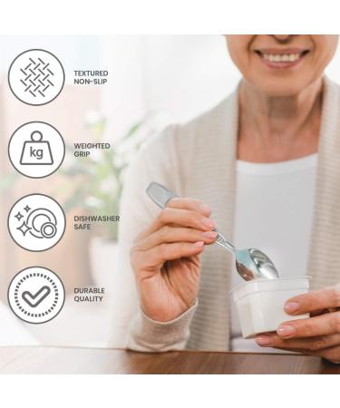 Linelax Weighted Utensils for Tremors and Parkinson's - 5 Piece Heavy Weight Steel Silverware Set - Adaptive Eating Flatware for Hand Tremor and Parkinson's - Buy Online on GoSupps.com