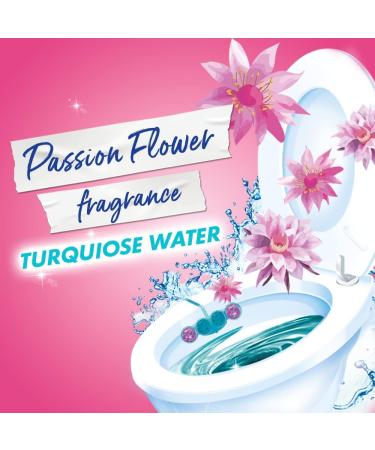 Bloo Limited Edition Flower Blue Water Toilet Rim Block - Anti-Limescale Cleaning Foam - 1 x Rimblock - Passionflower - Buy Online on GoSupps.com