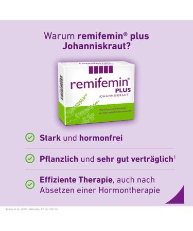 Remifemin Plus St. John's Wort 2x100 Tablets - Hormone-Free Natural Relief for Menopause - Stronger Mental Clarity - 200 Vegetable Pills - Buy Online on GoSupps.com