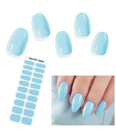 Ebanku 20pcs UV gel nail film mint blue nail film self -adhesive uv gel wraps nail sticker nail foil uv hardening with nail file and stick for women girls nail decoration