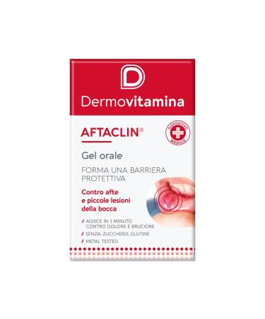 Dermovitamina Aftaclin Oral Gel Against Mouth Ulcers And Small Mouth Wounds 7 ml