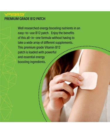 VitaPatch Premium Grade B12 Patches 30 Day Supply B12 Patch Made with Vitamin B12 Methylcobalamin for Energy & Vitamin Guarana - 100% Made in The USA - Buy Online on GoSupps.com