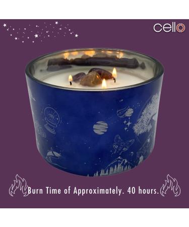 Celestial Large Scented Candle with Amethyst Gemstones | Cello Crystal Candle with Healing Crystals - Luxury Crystal Gifts for Women and Men - Buy Online on GoSupps.com
