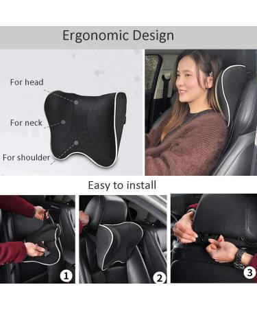 ZATOOTO Car Neck Pillow - Memory Foam Headrest Support for Adults and Kids (Black) - Buy Online on GoSupps.com