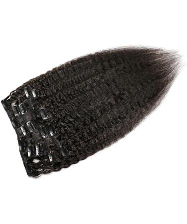 100% Remy Human Hair Kinky Straight Clip-in Extensions - 20 Inch Yaki Hair 120g 1# Black - Premium Quality Virgin Hair - Buy Online on GoSupps.com