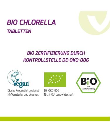 Vita2You Organic Chlorella Tablets 500g - 400mg Each 1250 Tablets - Raw Food Organically Grown International Shipping - Buy Online on GoSupps.com
