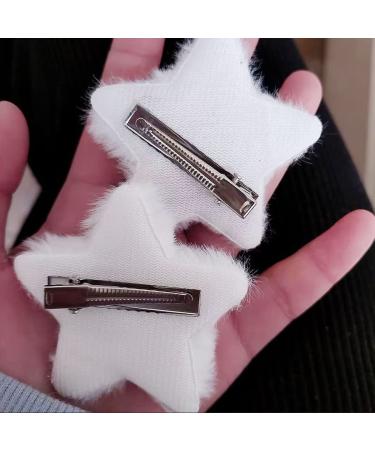 OTEEGX Cute Fluffy Y2K Star Hair Clips - 3PCS Furry Hair Pins for Women | Plush Y2K Accessories - Buy Online on GoSupps.com