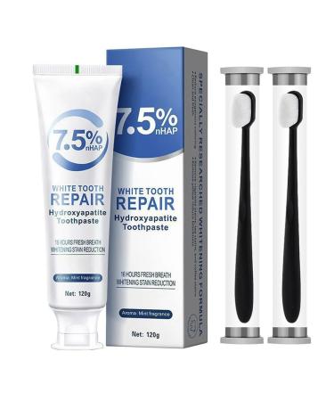 Hydroxyapatite Toothpaste for Enamel Protection & Tooth Strength Mint Flavor Fresh Breath Daily Use 3.53 Ounce (Pack of 1) Blue