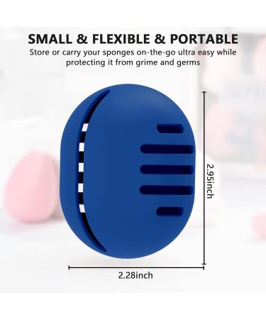 Fauxomor Makeup Sponge Holder - Triple-Sided Ultra-Soft Silicone Travel Case for All Makeup Sponges - Breathable & Durable - Blue - 1 Pack - Buy Online on GoSupps.com