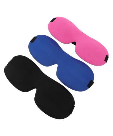 FRCOLOR 3pcs 3D Sleep Mask Blindfold Blockout Eye Covers Eye Covering for Sleeping 3D Sleeping Blindfolds Silk Sleeping Blindfold Travel Airplane Sponge Polyester Hood Miss
