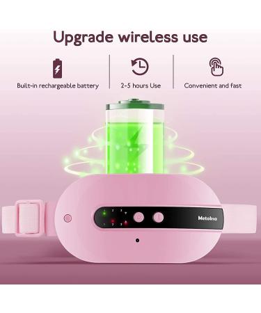 Menstrual Heating Pad - Back Pain Relief with Heat & Massage Modes - Portable Electric Belly Wrap for Women and Girls in Pink - Buy Online on GoSupps.com