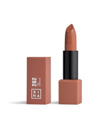 3INA MAKEUP - The Lipstick 282- Light Brown Lipstick with Vitamin E & Shea Butter to Nourish the Lips - Long Lasting Lip Colour with Matte Finish and Creamy Texture - Vegan - Cruelty Free Light brown 282