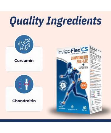 INVIGOFLEX CS - Chondroitin Sulfate with Turmeric Curcumin Non GMO for Knee Hand Back & Hip Premium Joint Supplement 60 Count (Pack of 1) - Buy Online on GoSupps.com