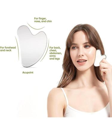 Stainless Steel Sha Set - Sha Board and Tool | Stainless Steel Facial Massager Skin Care Roller Metal Sha Tools for Muscle Relaxing Neck Body Face & Eyes Rossev - Buy Online on GoSupps.com