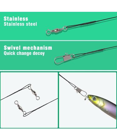 Buy 40-Piece Steel Leader Set for Pike Fishing | Stainless Steel Front Fan & Carabiner | Perfect for Saltwater & Freshwater Spin Fishing - Buy Online on GoSupps.com