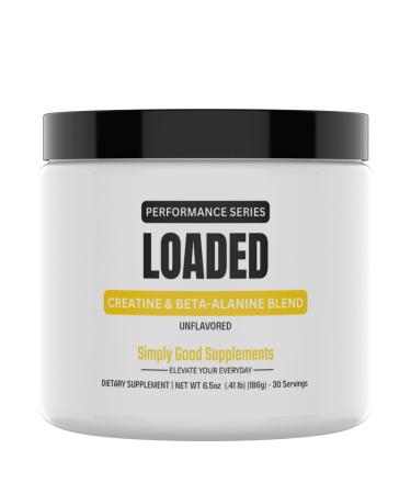 Loaded Creatine & Beta-Alanine Powder 3200mg Beta-Alanine and 3000mg Creatine Monohydrate Boost Strength, Power, and Endurance Daily Muscle Performance Support Supplement 30 Servings