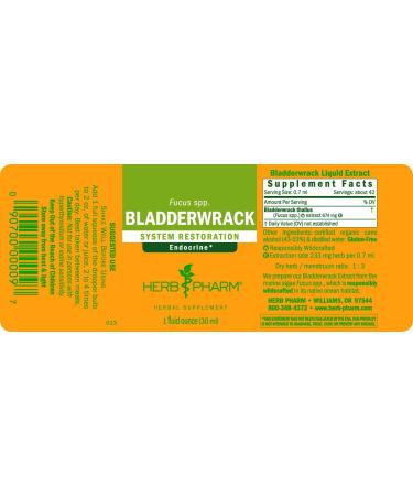 Herb Pharm Bladderwrack Liquid Extract 1oz - Natural Bladder Support - Buy Online on GoSupps.com