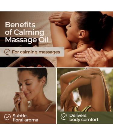 Gya Labs Calming Massage Oil - Natural Aromatherapy Blend with Lavender, Petitgrain, Chamomile, Sweet Orange, Jojoba & Argan Oils - 200 ml - Buy Online on GoSupps.com