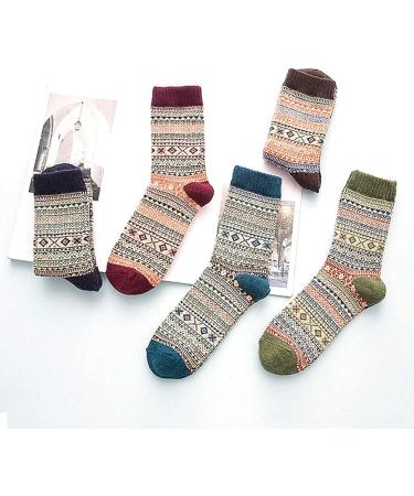 ADFOLF Men's Thick Winter Wool Crew Socks - Warm Thermal Striped Design (Color_5) - Buy Online on GoSupps.com