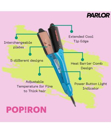 PopIron Hair Straightener & Hair Imprinting Iron - 5 Plates for Straightening, Crimping & Fun Shapes | Ideal for Hair Art & Festivals - Buy Online on GoSupps.com