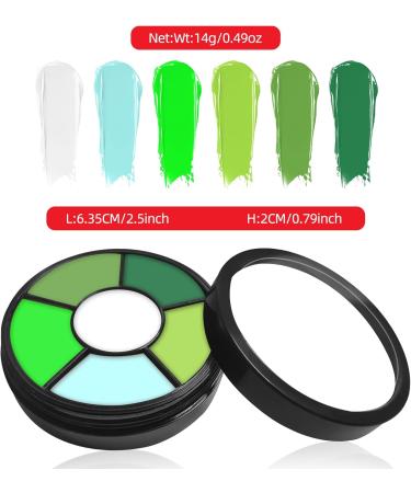Go Ho 6 Colors Green Face Body Paint Cream Washable Formula Face Painting for Halloween Cosplay Body Paint FX Makeup Palette Professional Face Paint Green Makeup 6 Colors Green Makeup Palette - Buy Online on GoSupps.com