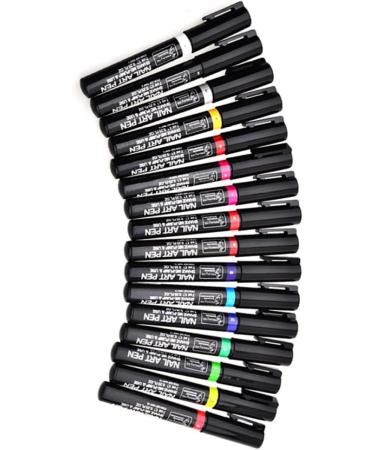 16PCS Nail Art Pen Painting Kit Drawing Dotting Nail Polish Pen 3d Nail Design Beauty Tools For Uv Gel Polish Assorted Colour - Buy Online on GoSupps.com