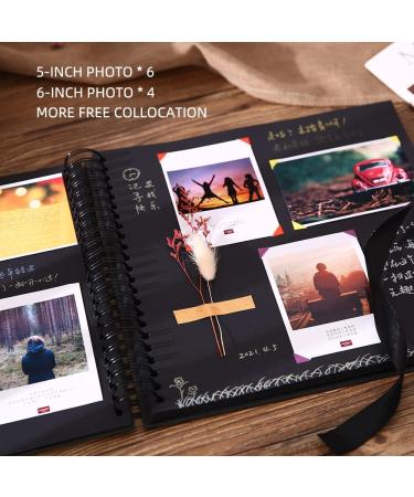 Black Kraft Paper Hardcover Scrapbook Album | 40 Black Pages | Anniversary Wedding Family Baby Vacation Memories - Buy Online on GoSupps.com