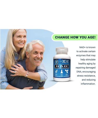 Genex NAD+ 250mg 60 Capsules Nicotinamide Adenine Dinucleotide - Pure NAD+ Supplement - Buy Online on GoSupps.com