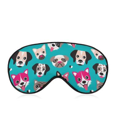 Pet Dog Face Sleep Mask Eye Cover for Sleeping Blindfold with Adjustable Strap Blocks Light Night Travel Nap for Men Women