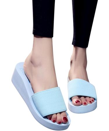 Buy XTZYGLFD Summer Sandals & Women Slippers - Casual Bohemian Beach Wedges & Stiletto Sandals in Light Blue (5 UK) - International Shipping Available - Buy Online on GoSupps.com