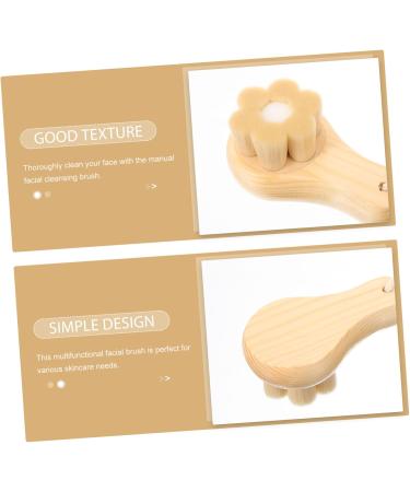 Healeved Facial Wash Brush with Wooden Handle Facial Brush Face Scrubber Face Wash Brush Facial Exfoliator Exfoliating Face Pads Face Cleansing Brush Skin Care Tools Face Brush - Buy Online on GoSupps.com
